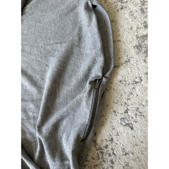 Free People Grey Dolman Sleeved Sweatshirt with Shoulder Zip Detail Size L - Picture 4 of 4